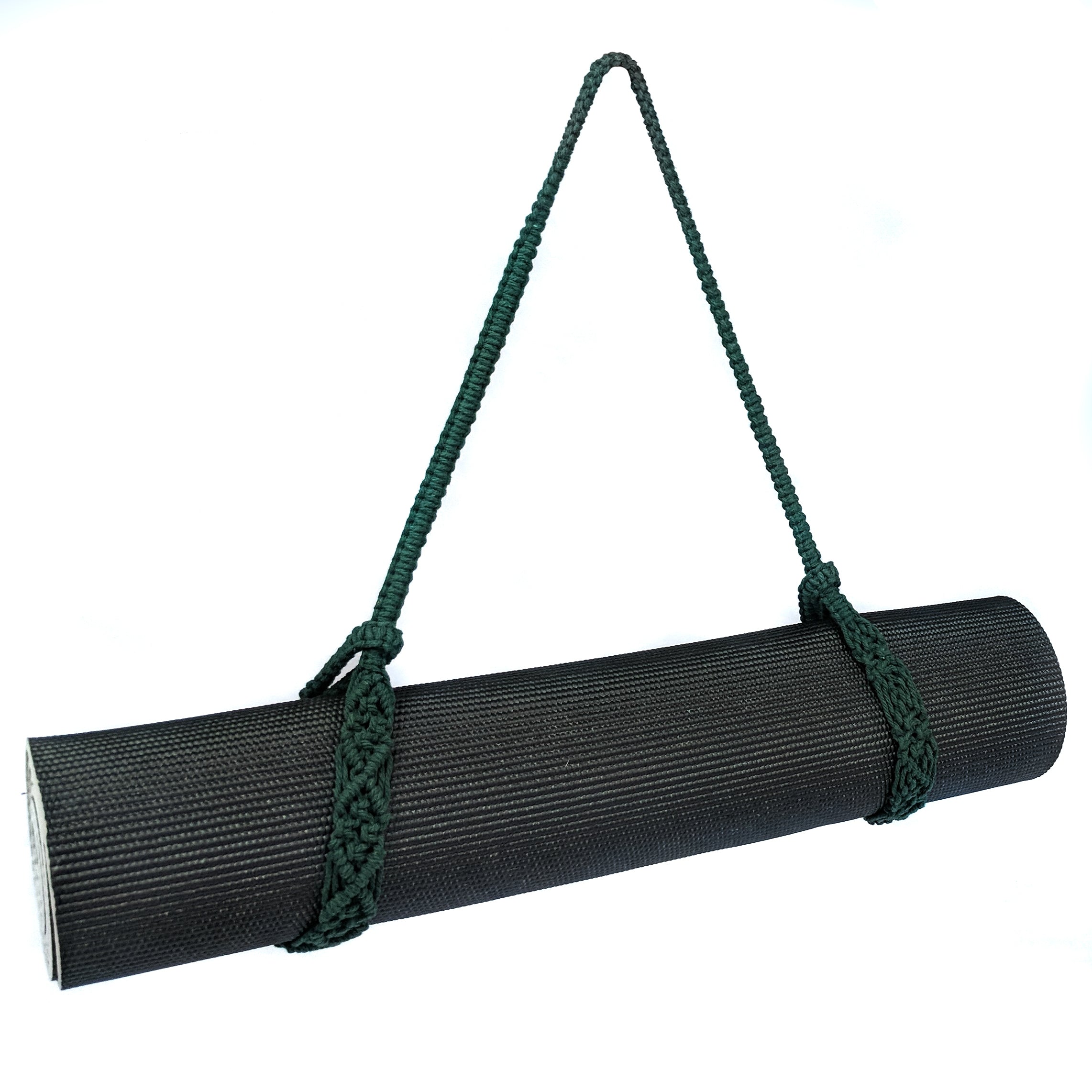 YogizMat Macramé Yoga Mat Strap - Extra Long (66 in) Yoga Mat Carrying Sling.  Use as a Stretching Strap. Handmade from Natural Cotton and Wood.  Eco-Friendly and Degradable- Black : : Sports